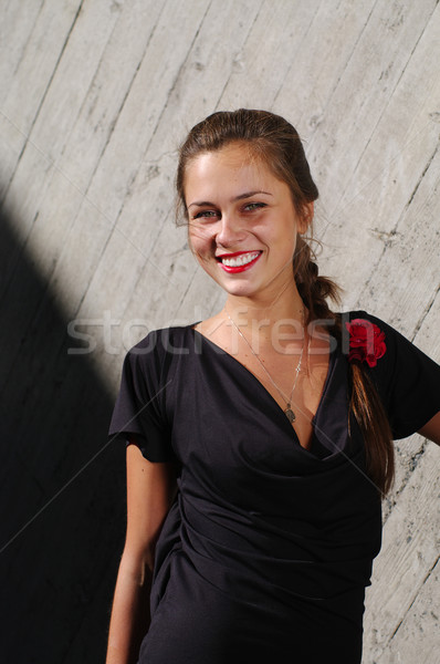Fashion model by the concrete wall Stock photo © pekour