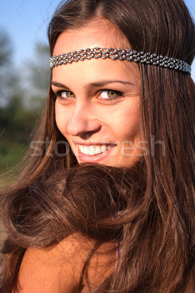 Hippie girl outdoors portrait Stock photo © pekour