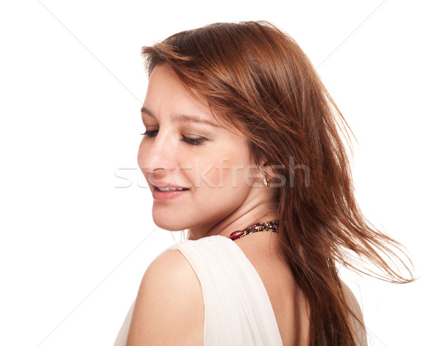 [[stock_photo]]: Portrait · belle · femme · isolé