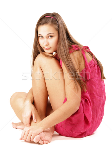 Beautiful girl in pink dress Stock photo © pekour