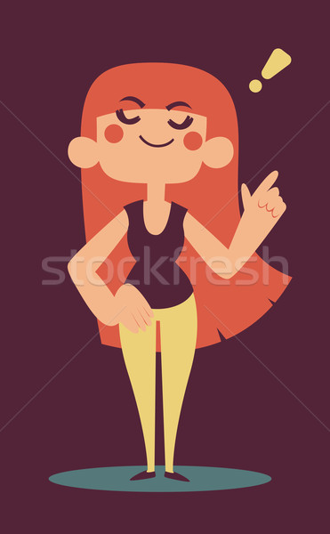 Cartoon Girl Having an Idea Stock photo © penguinline