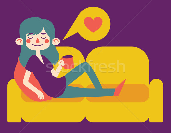 Relaxing Girl in Love Stock photo © penguinline