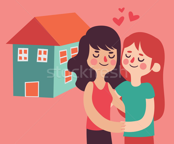 Homosexual Couple Buying a New House Stock photo © penguinline