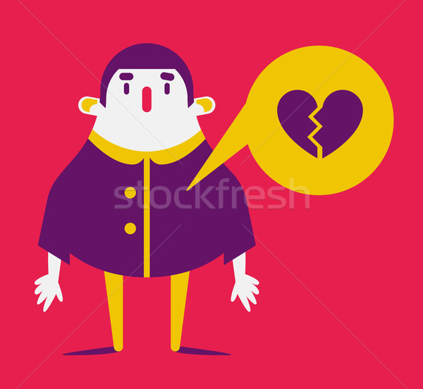 Cartoon Man with Broken Heart Stock photo © penguinline