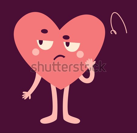 Supărat măr inimă separat desen animat dragoste Imagine de stoc © penguinline