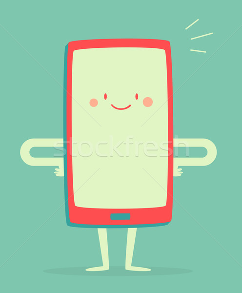 Happy Smartphone Smiling Stock photo © penguinline
