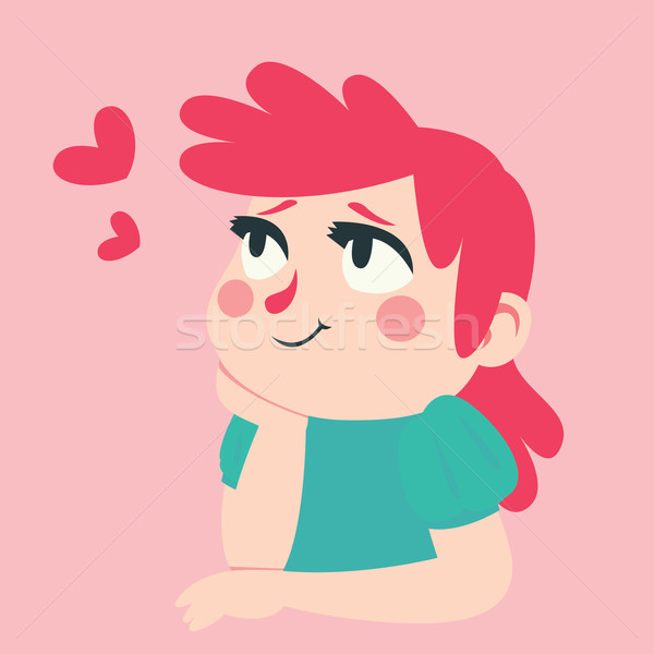 Lover Girl Having Love Thoughts Stock photo © penguinline