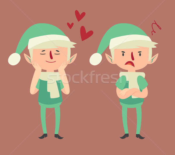 Expressive Elf in Different Poses Stock photo © penguinline