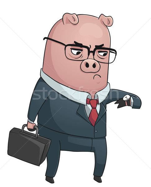 Affaires porc costume valise [[stock_photo]] © penguinline