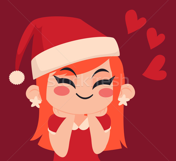 Christmas Girl in Love Stock photo © penguinline