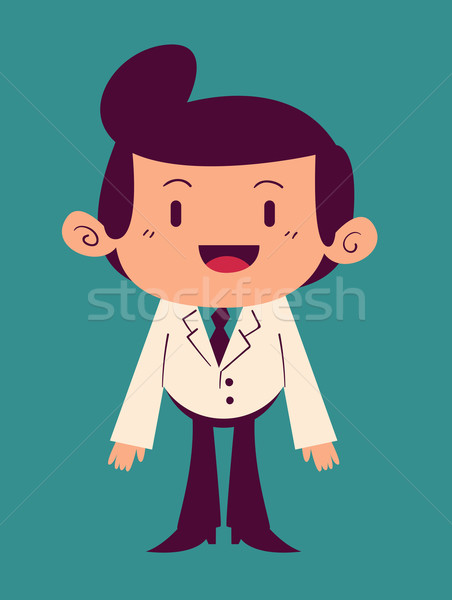 Happy Cartoon Doctor Standing Stock photo © penguinline