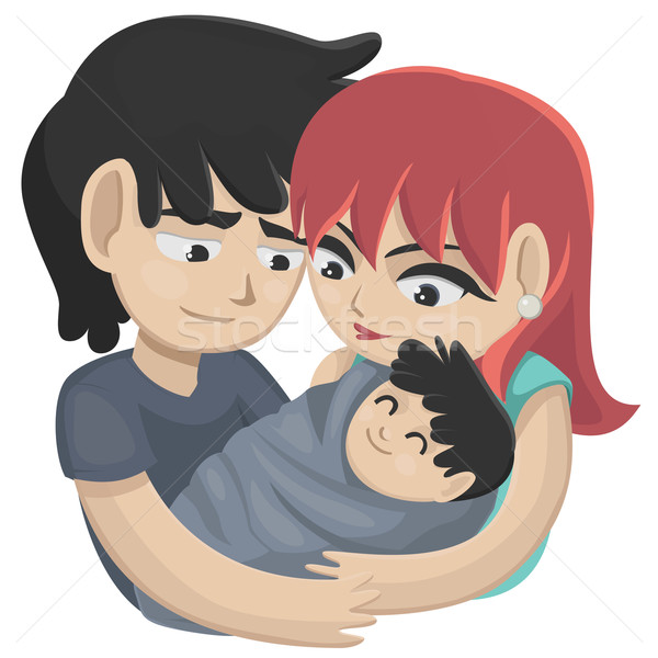 Couple with baby Stock photo © penguinline