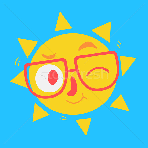 Cute Geek Sun Winking Stock photo © penguinline