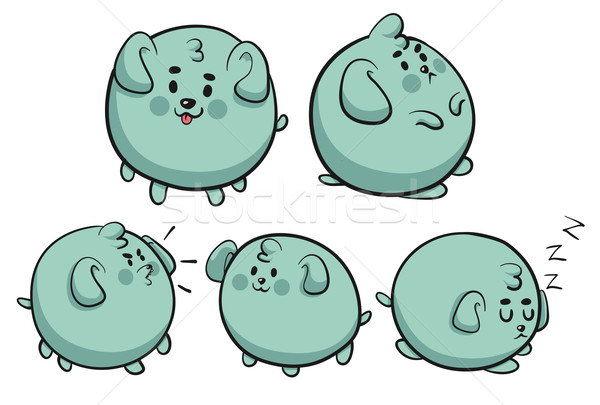 Round Dog Collection Stock photo © penguinline