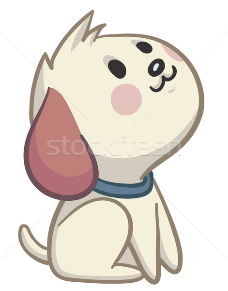 собака Cute Cartoon кремом сидят Сток-фото © penguinline