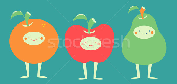 Cute Fruits Standing Stock photo © penguinline