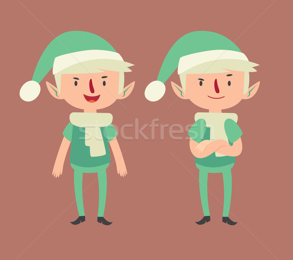 Expressive Elf in Different Poses Stock photo © penguinline