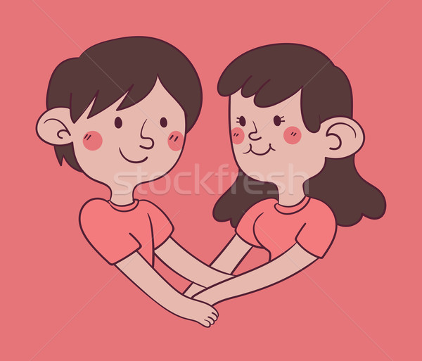 Couple Holding Hand Forming a Heart Shape Stock photo © penguinline