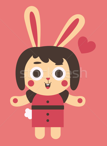 Young Bunny Girl In Love Stock photo © penguinline