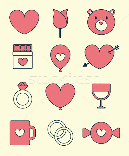 Valentine's Day Icon Set Stock photo © penguinline