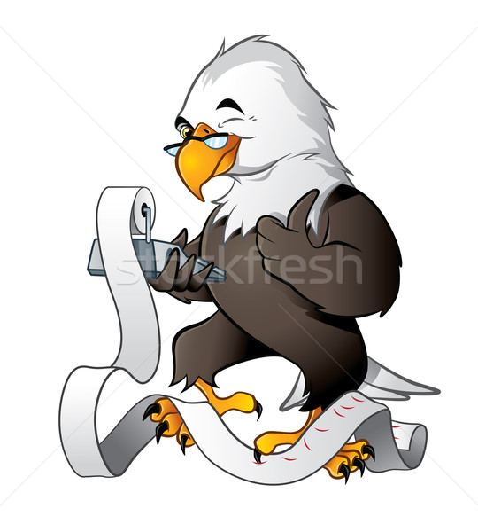 Cute Adler Buchhalter Illustration Vogel Gläser Stock foto © penivajz