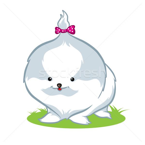 Fluffy Welpen Illustration wenig schwarz Augen Stock foto © penivajz