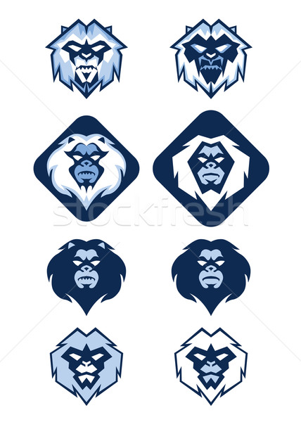 Foto stock: Logo · ilustración · diferente · blanco · azul