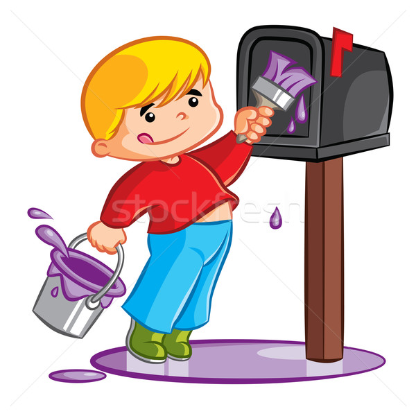 Malerei Mailbox Illustration jungen Stock foto © penivajz
