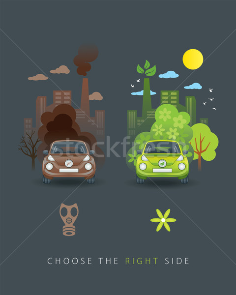 Eco green and brown car  Stock photo © penivajz