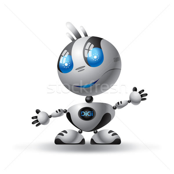 Roboter Illustration chrom groß Technologie Stock foto © penivajz