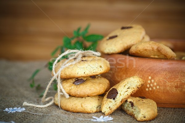 Stock photo: homemade cookies with chocolate chips