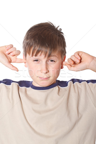 boy with closed ears  Stock photo © Peredniankina
