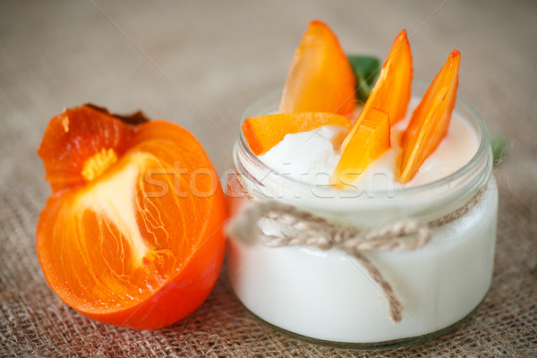 Zoete eigengemaakt yoghurt glas jar gezondheid Stockfoto © Peredniankina