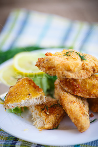 chicken fried in batter with dill Stock photo © Peredniankina