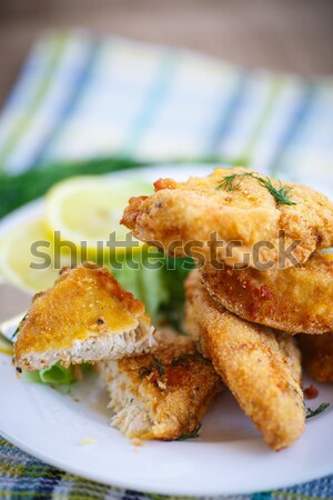 chicken fried in batter with dill Stock photo © Peredniankina