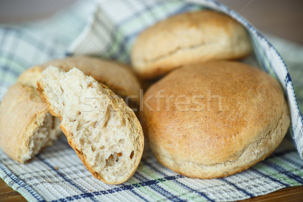 Stock photo:  bread buns from yeast dough