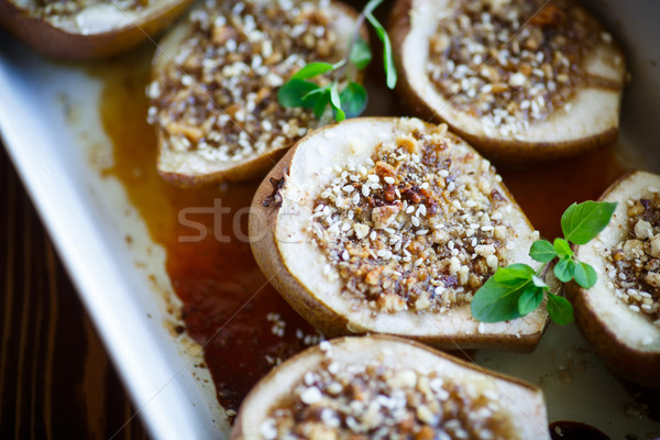 Peren gebakken zoete noten honing vruchten Stockfoto © Peredniankina