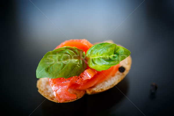 sandwich with salted salmon Stock photo © Peredniankina