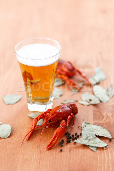 boiled crawfish with beer Stock photo © Peredniankina