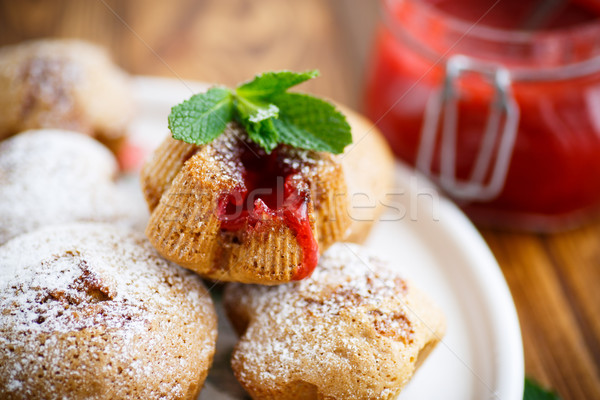 Stock fotó: édes · muffinok · gyümölcs · lekvár · bent · cukor