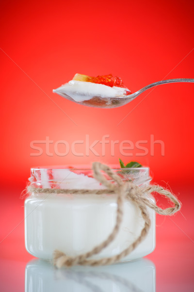 Sweet вкусный йогурт желе красный продовольствие Сток-фото © Peredniankina