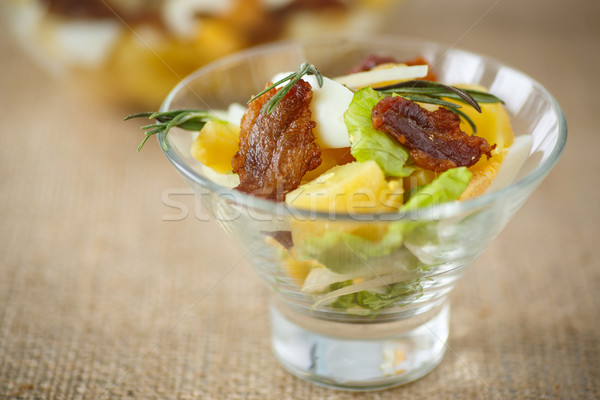 potato salad with bacon and eggs Stock photo © Peredniankina