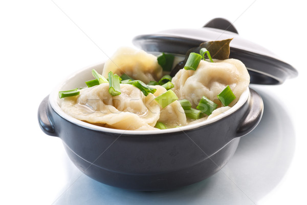 dumplings with meat and broth Stock photo © Peredniankina