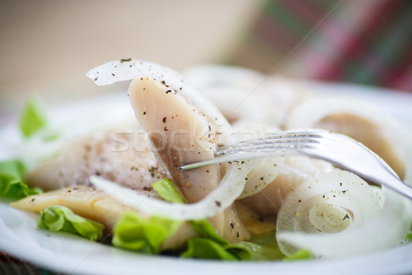 pieces of salted herring with onions Stock photo © Peredniankina