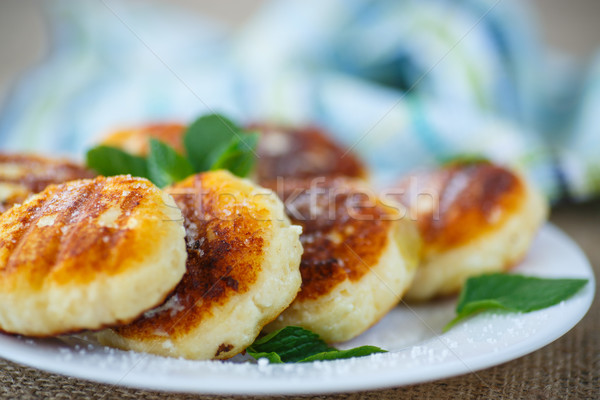Frito queijo prato açúcar de confeiteiro comida fundo Foto stock © Peredniankina