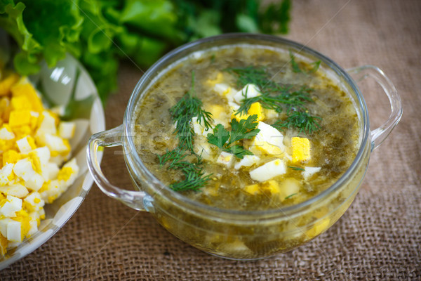 green soup with eggs and sorrel  Stock photo © Peredniankina