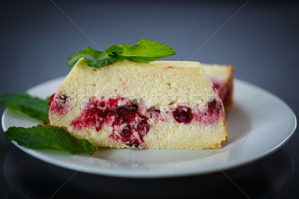 Cottage cheese pie with berries Stock photo © Peredniankina