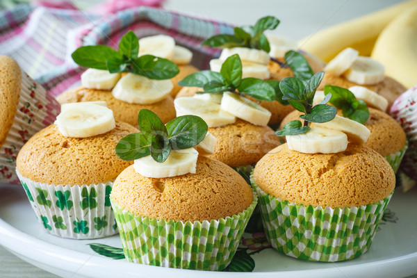 Banana doce fatias de comida Foto stock © Peredniankina