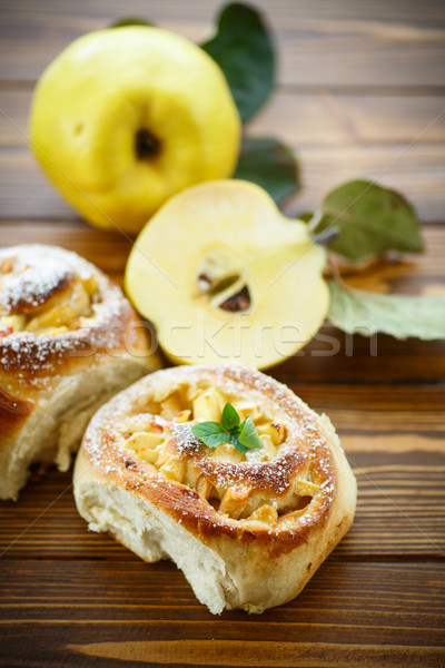 sweet rolls with quince Stock photo © Peredniankina