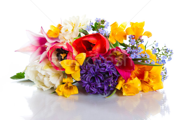 Foto stock: Buquê · flores · brilhante · branco · flor · primavera